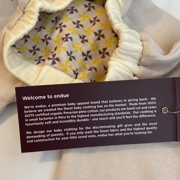 ⭐️ New Endue Organic Cotton Baby Pants (3-6 months) - Original Tags Attached - Picture 6 of 8